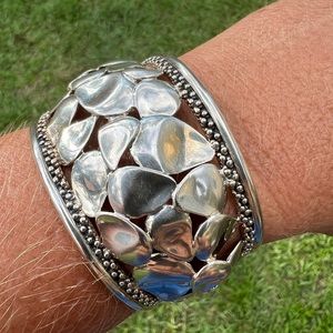 Sterling Silver Michael Dawkins Wide Petals Cuff Bracelet